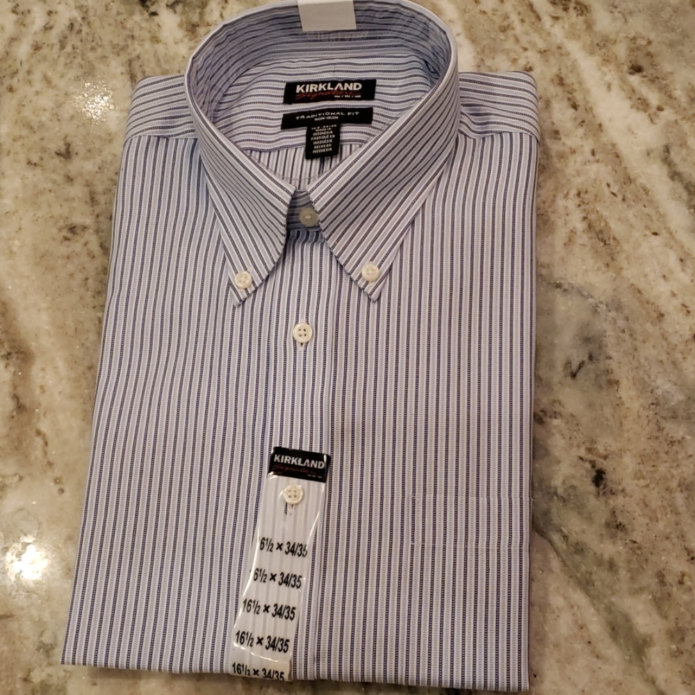 Blue striped button down